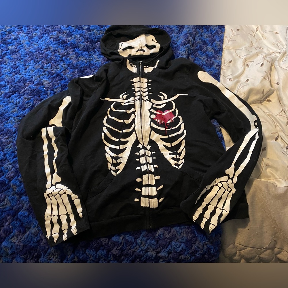 Sweet Love / Hot Topic Skeleton Print Hoodie | Size XXL